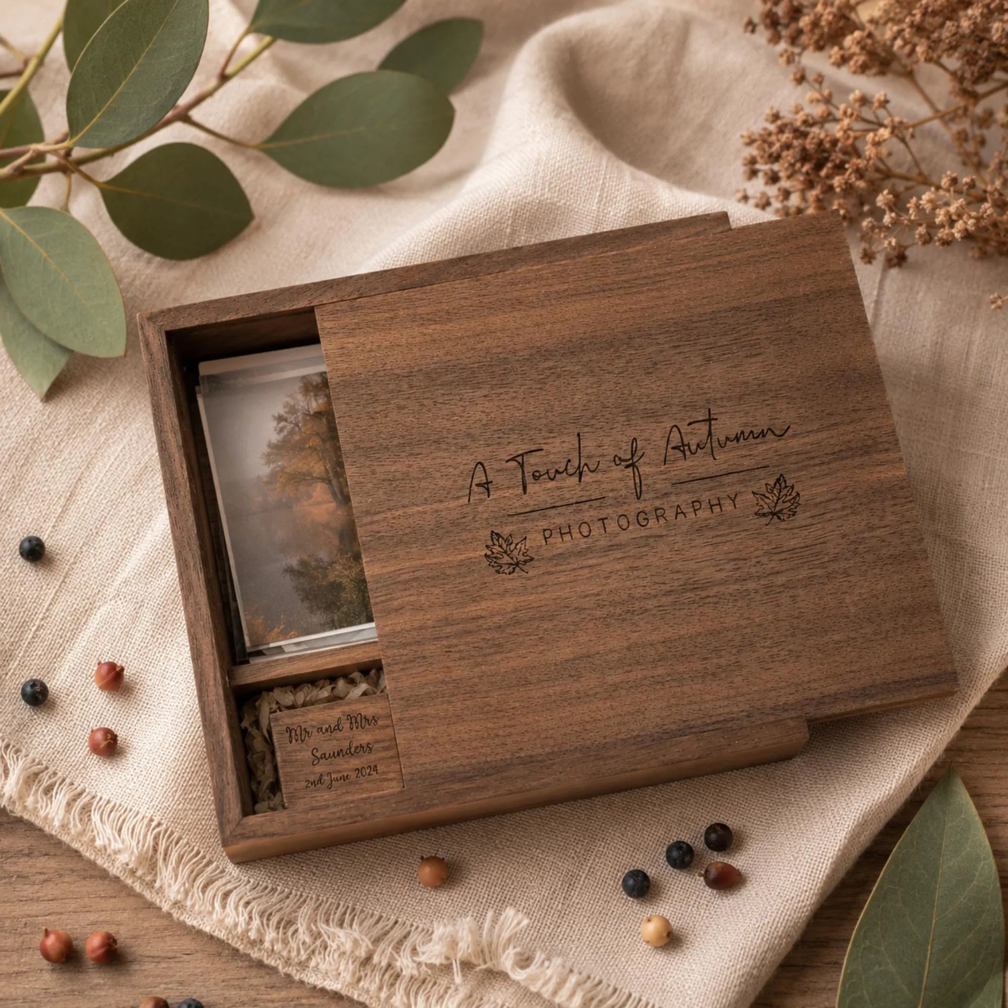 Personalised Engraved Wedding Photo USB Box