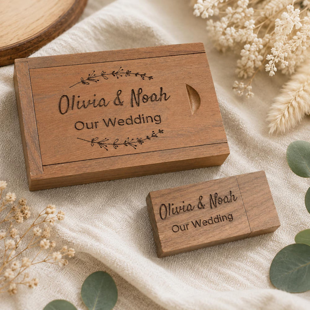 Personalised Wooden Block USB Box Set