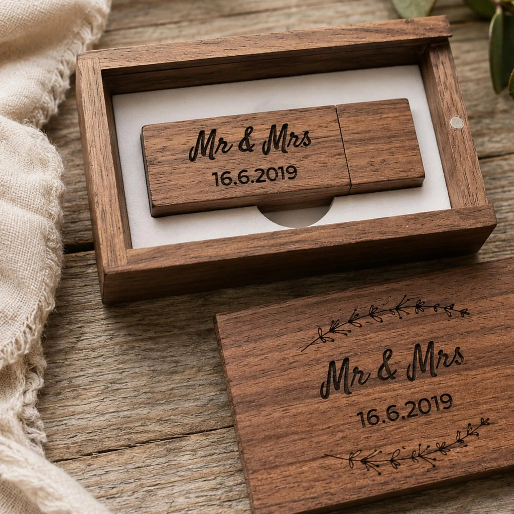 Personalised Wooden USB Box 2.0 & 3.0