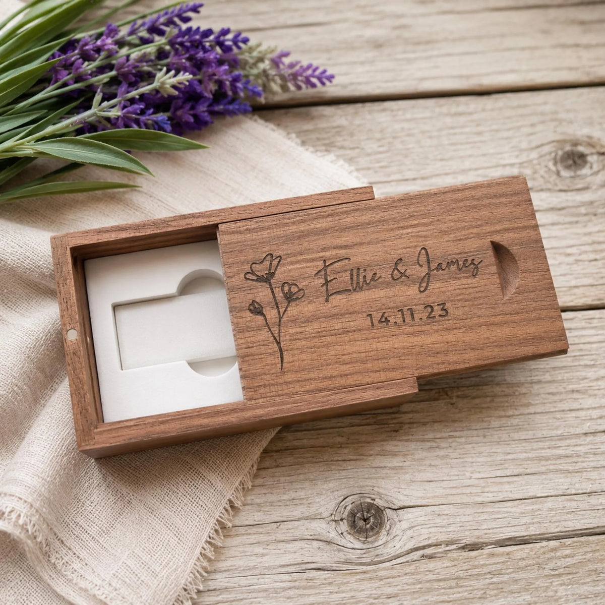 Personalised Wooden USB Box 2.0 & 3.0