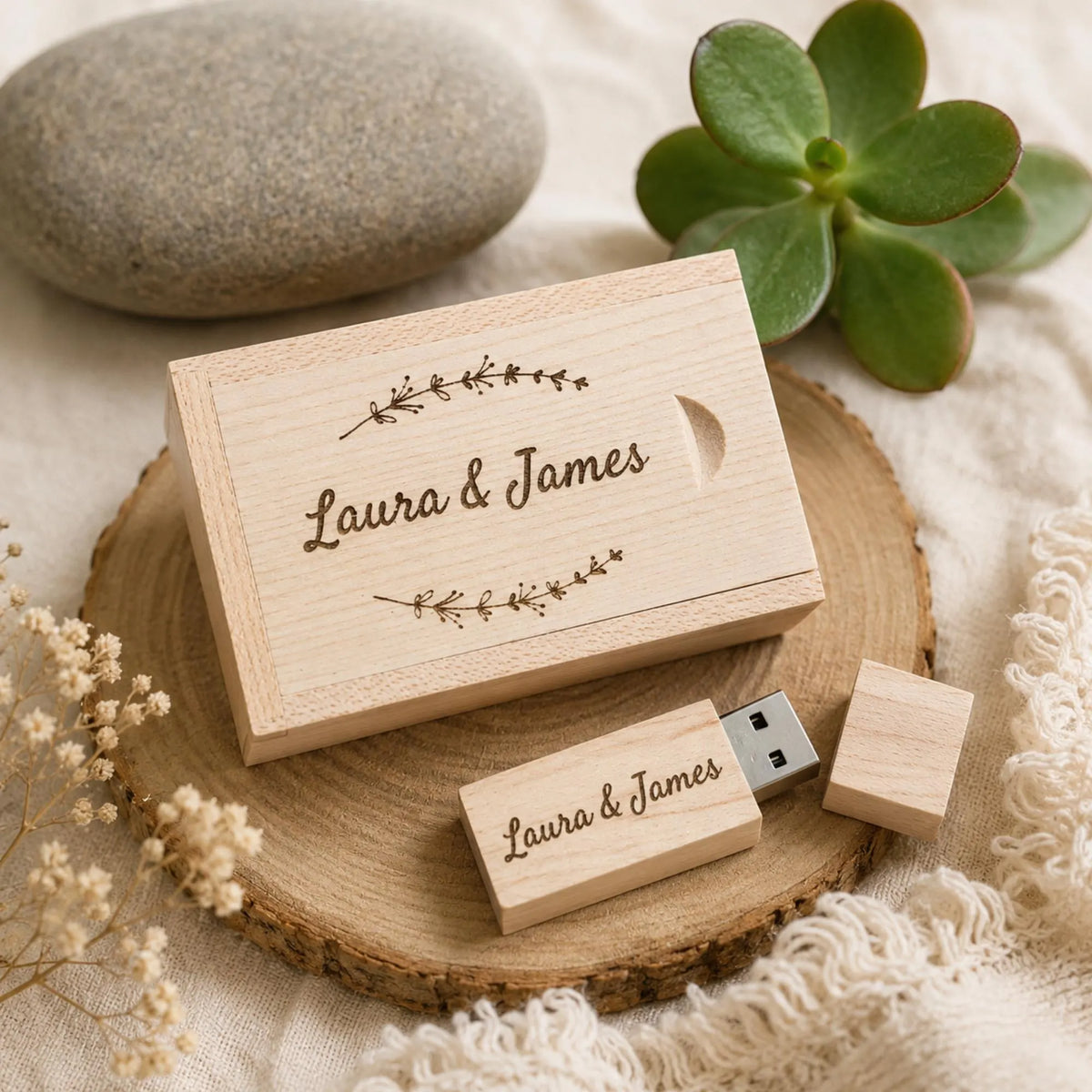 Personalised Wooden USB Box 2.0 & 3.0
