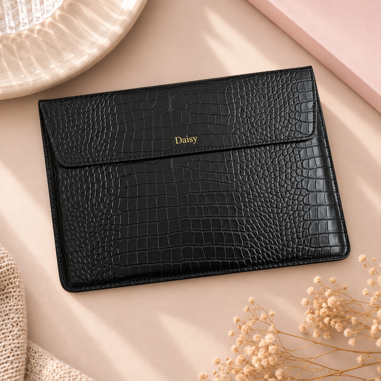 Personalised Leather MacBook Sleeve