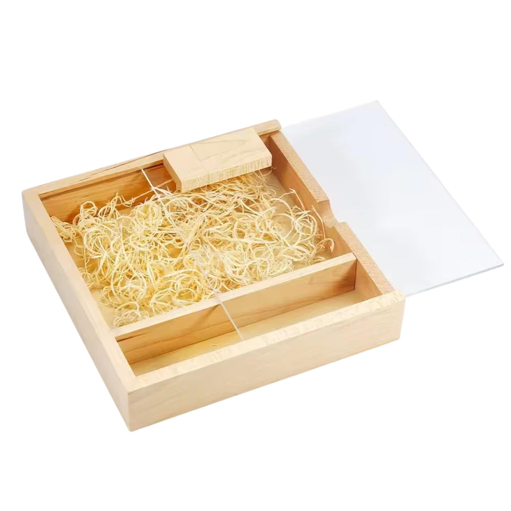 Personalised Wedding USB Photo Box Acrylic Clear Lid  2.0 3.0