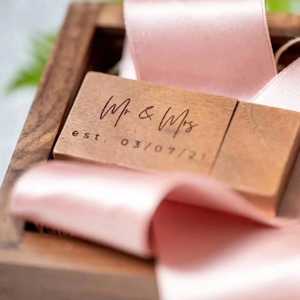 Personalised Wooden Square USB Set
