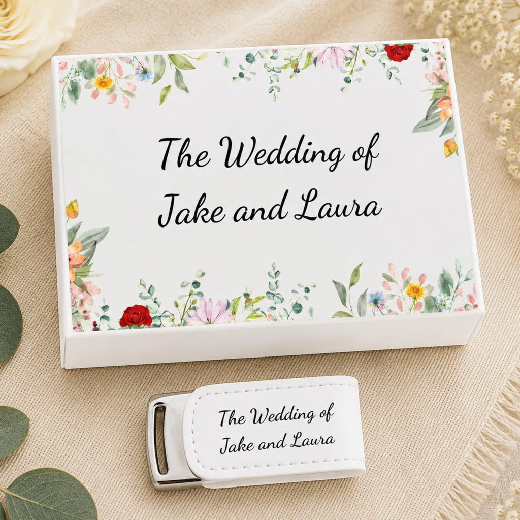 Personalised Leather USB With Card Presentation Box