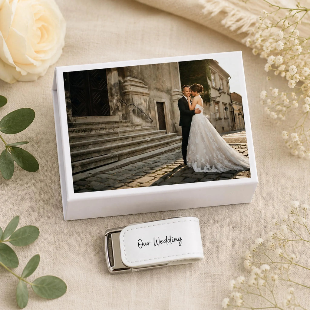 Personalised Leather USB With Card Presentation Box