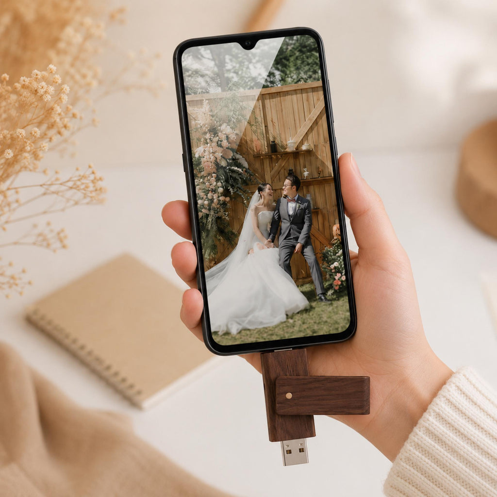 Personalised Wooden Dual USB 3.0 Stick USB-C & USB-A